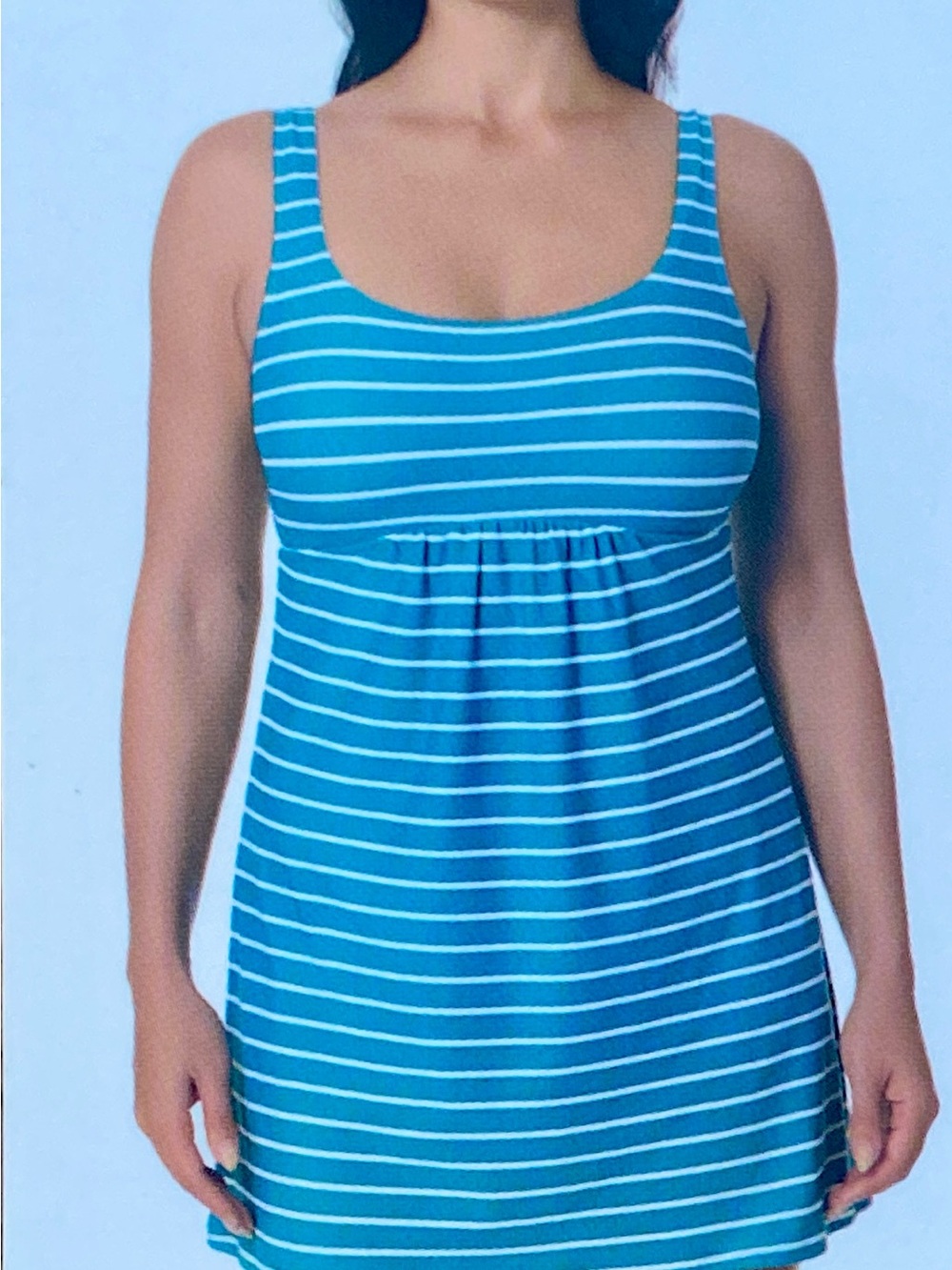Lands End Swim Dress Teal Large NWT